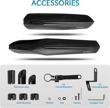 Preview: ROCKBROS | Fahrrad Schutzblech Set – Universal für 24–28 Zoll, Spritzschutz für Mountainbikes & Rennräder, inkl. Installationswerkzeug